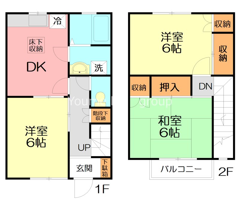 冠テラス 108号室 間取り