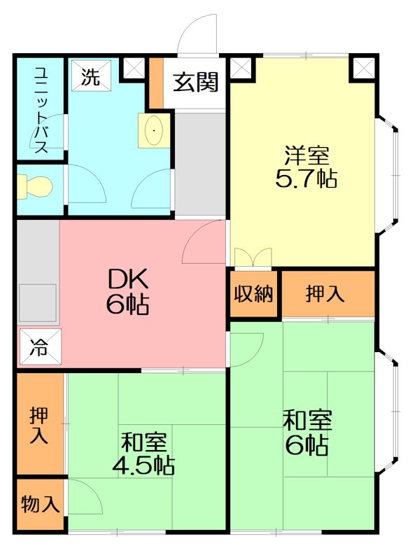 太洋ハイツ 202号室 間取り