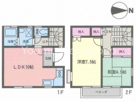 工藤テラスハウス 1-2F号室 間取り