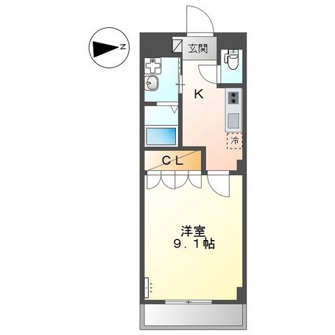 パラシオン平塚 0406号室 間取り