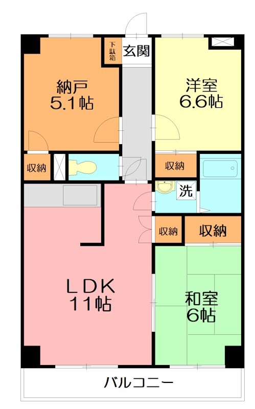 グラン シャリオ 505号室 間取り