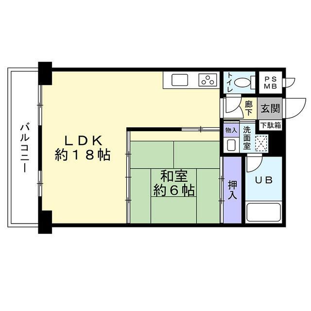 シーサイドパレス平塚（０００５７６２） 3F号室 間取り