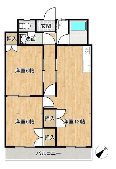 サザンヒルズ 503号室 間取り