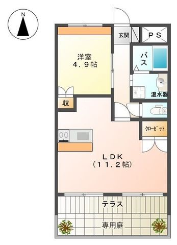 レフィナードＮ．Ｋ 0105号室 間取り
