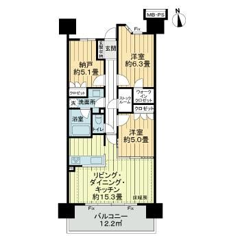 ライオンズ茅ヶ崎ザ・アイランズ【I街区】 313号室 間取り