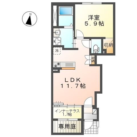 フォルトゥーナ 103号室 間取り