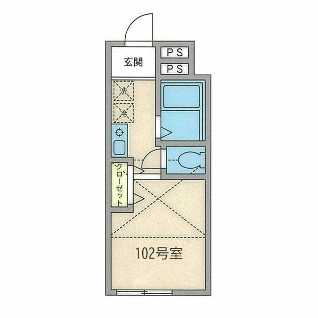シーズン茅ヶ崎 102号室 間取り