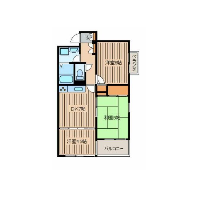 グランドール影取 107号室 間取り