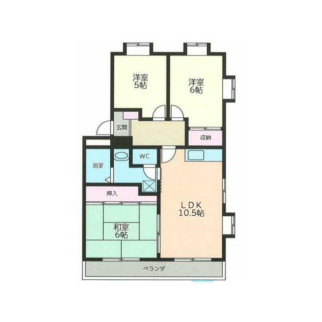 サンライズ湘南 303号室 間取り