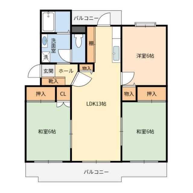 ＶＩＬＬＡＧＥ森の里　Ｄ号棟 103号室 間取り