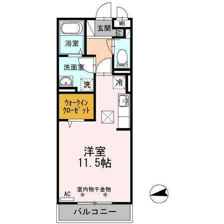 トネリコテラス　1 103号室 間取り