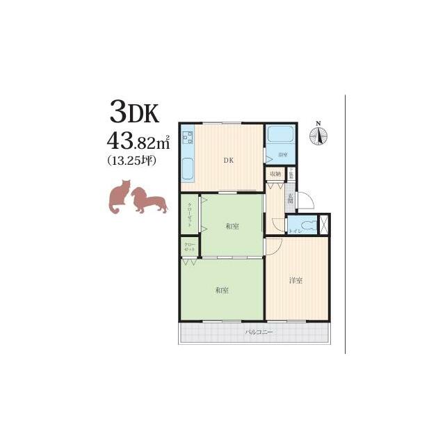 鷹落ハイツ 301号室 間取り