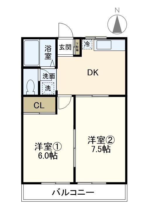 グローバル 103号室 間取り