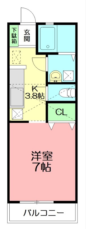 カーサヤマモト 102号室 間取り