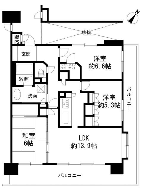 ライオンズプラザ平塚見附町 1505号室 間取り