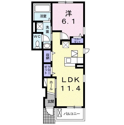 スパーツィオ　カルド 105号室 間取り