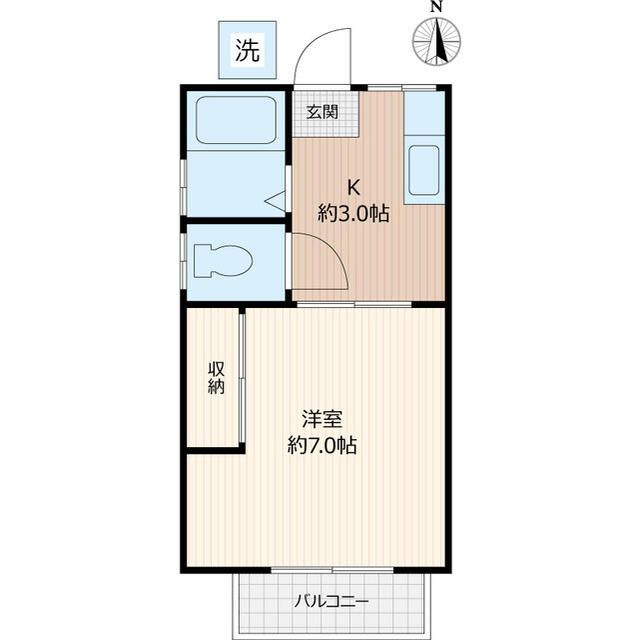 イワマハイツ 203号室 間取り