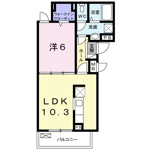 カメリア 304号室 間取り