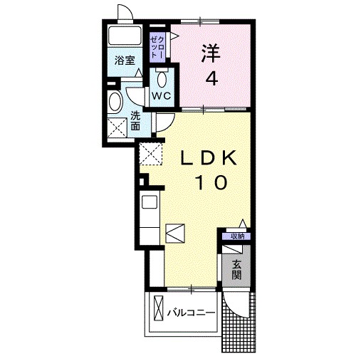 コリーヌＨ　Ⅰ 102号室 間取り