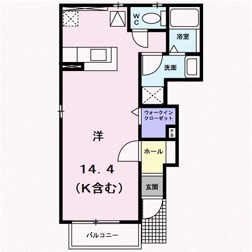 ソレアード・ピノ 101号室 間取り