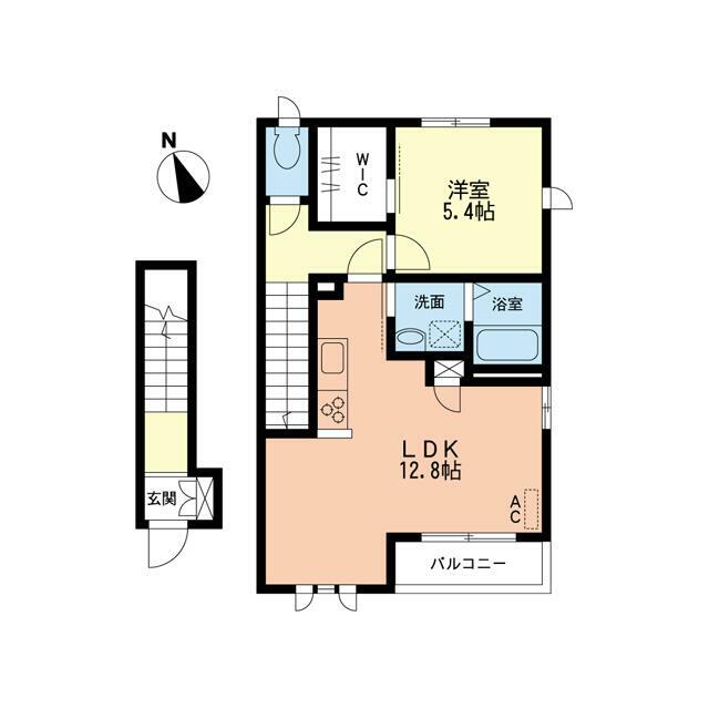 緑水Ⅱ 202号室 間取り