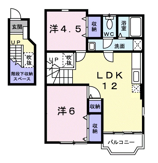 マロンハイムⅡ 201号室 間取り