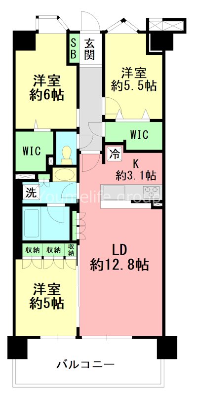 ヴェレーナグラン鎌倉大船　瑞景 3F号室 間取り