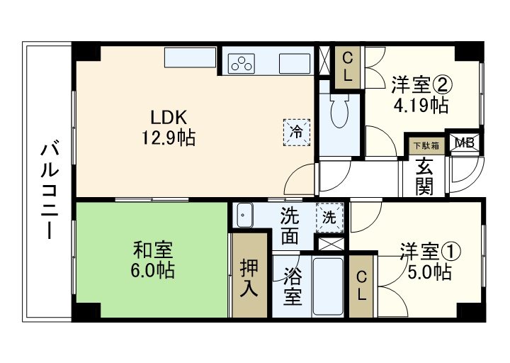 サニーヒルⅠ 0202号室 間取り