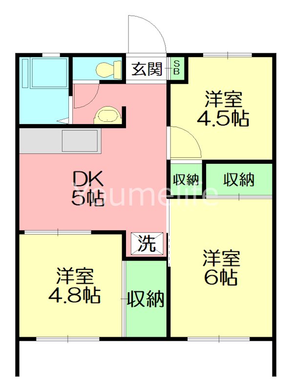 パストラル湘南Ⅰ・Ⅱ 2103号室 間取り