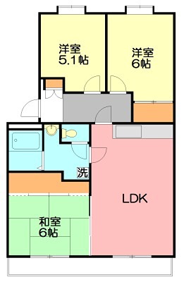 サンライズ湘南 203号室 間取り