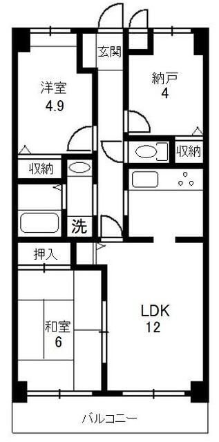 エルメゾン 402号室 間取り