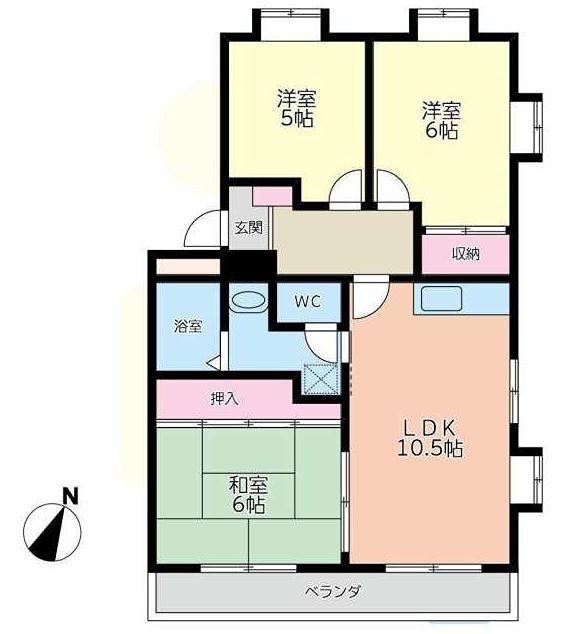 サンライズ湘南 301号室 間取り