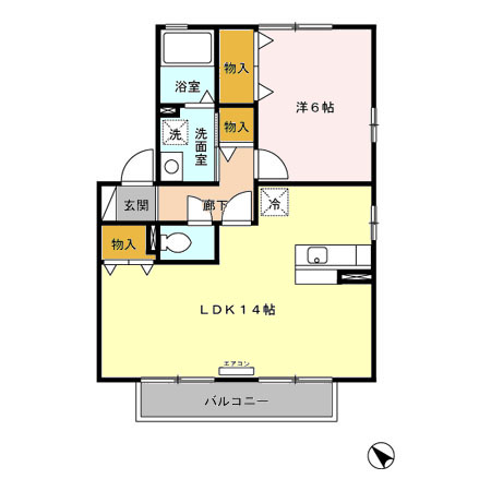 ウィルモア湘南　Ｂ 201号室 間取り