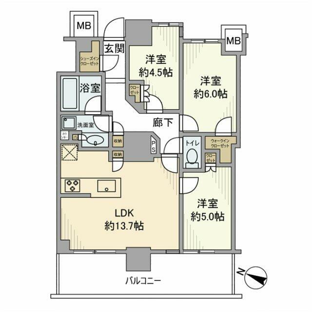 リーフィアタワー海老名ブリスコート 間取り