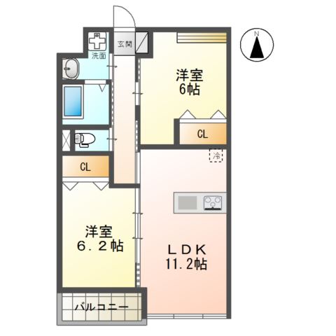 Ｕｎ　ｈｏｍｍｅ（アンノーム） 間取り