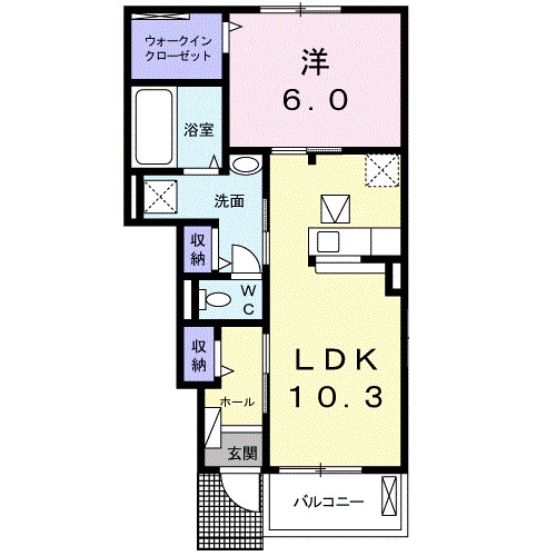 アルエットⅡ 102号室 間取り