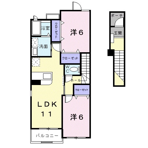 ビューヒルズ 203号室 間取り