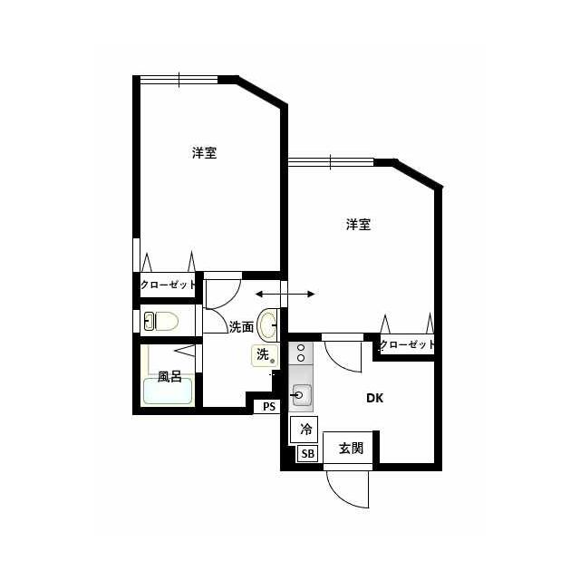 プラージュ鎌倉 102号室 間取り