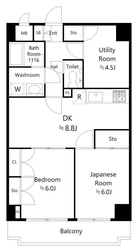 スカイパレス東戸塚 703号室 間取り