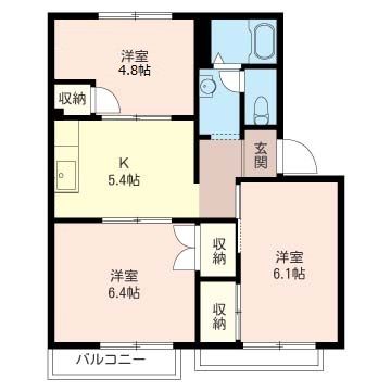 パークサイドハイツ 205号室 間取り