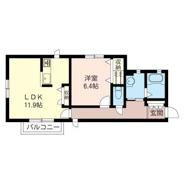 Ｗｉｎｄ　Ｃｏｕｒｔ　Ｌ 203号室 間取り