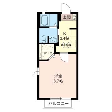 ヴィラ・デ・ソルA 108号室 間取り