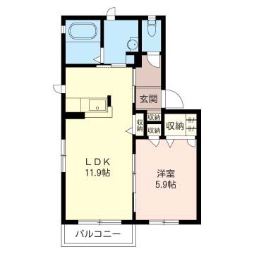 コーポ白馬 102号室 間取り