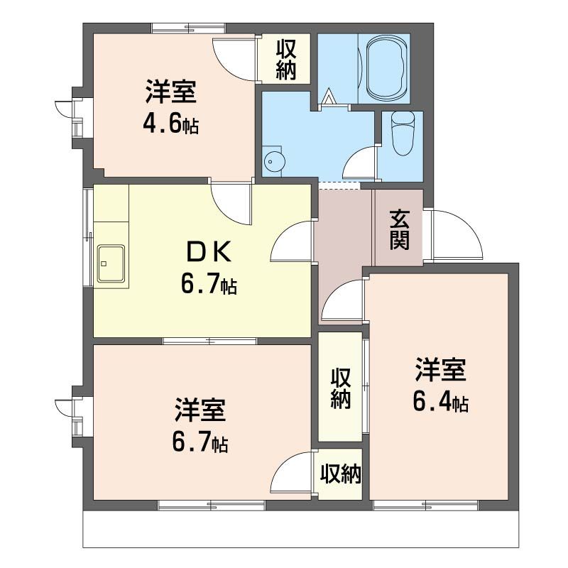 カメリアクール　Ａ 102号室 間取り