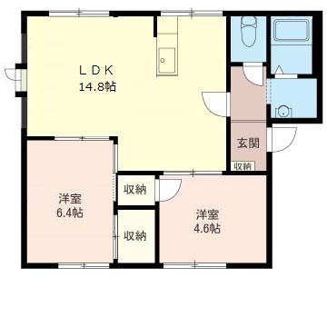 サンハイツフジ Ⅱ 101号室 間取り