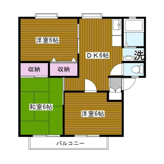 サンビレッジ綾瀬D棟 202号室 間取り