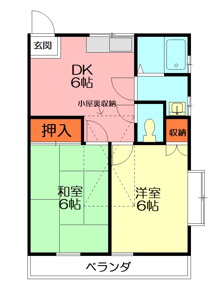 アベリアクレストＢ 202号室 間取り