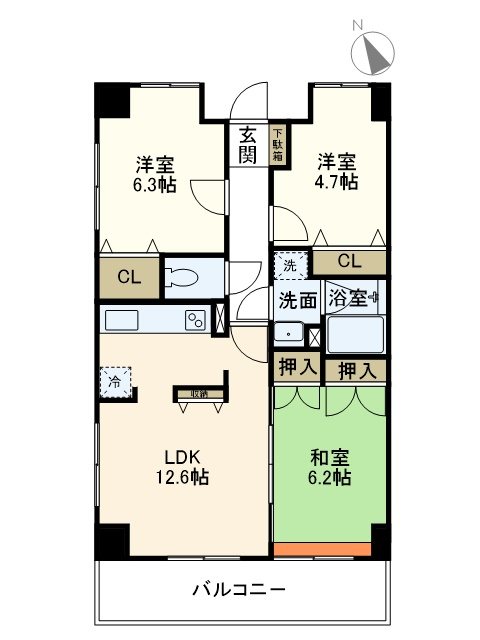 ウエスト ヴィレッジ 206号室 間取り