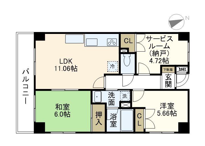 サニーヒルⅡ 0201号室 間取り