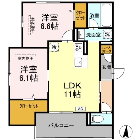 エミエール東成瀬 301号室 間取り